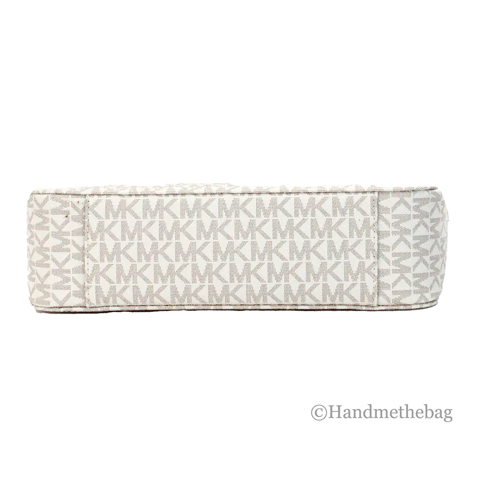 Michael Kors Signature Jet Set Vanilla Messenger Crossbody Bag