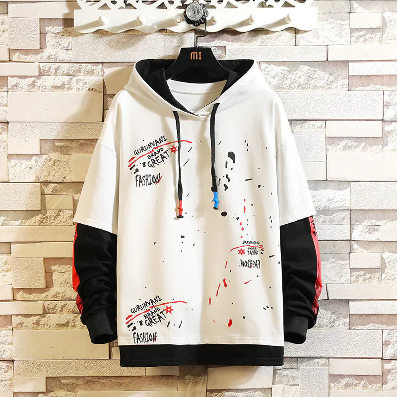 Men's Hooded Letter Print Sweatshirt - Fashionable Style