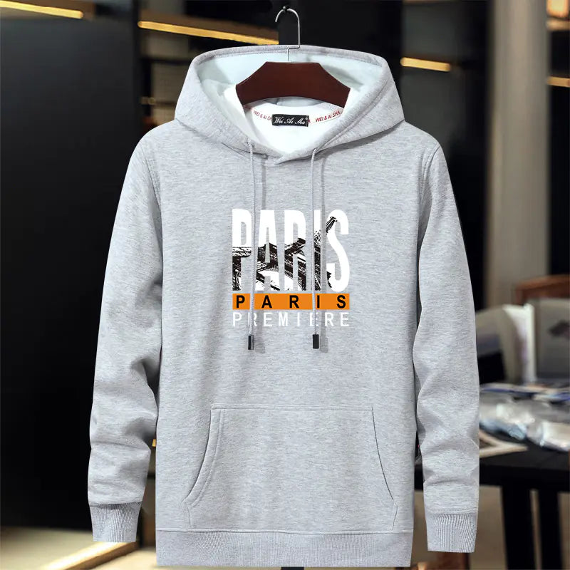 Plus Size Red Hooded Sweatshirt for Men with Print