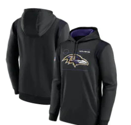 Baltimore Ravens Black Hoodie Custom Jersey (One Piece)