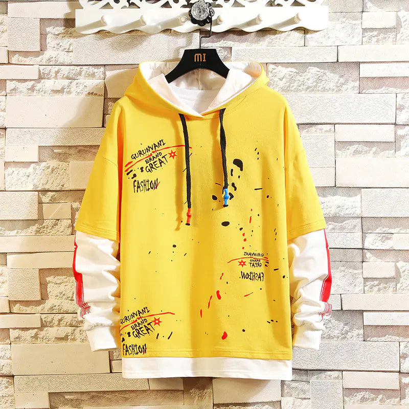 Men's Hooded Letter Print Sweatshirt - Fashionable Style
