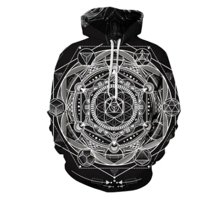 Harajuku Style Digital Print Hooded Sweatshirt (Plus Size)