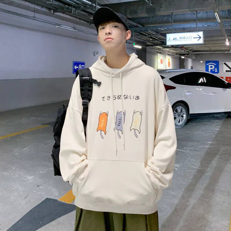 Perth Unisex Plus Size Cartoon Print Hooded Sweatshirt