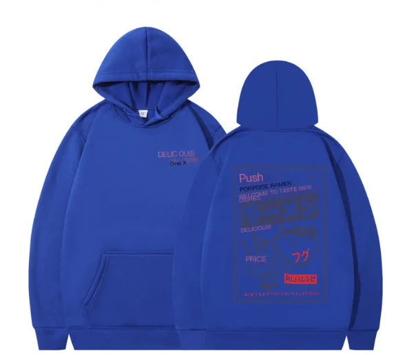 Cartoon Print Hooded Sweatshirt for Men