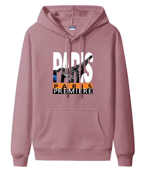 Plus Size Red Hooded Sweatshirt for Men with Print