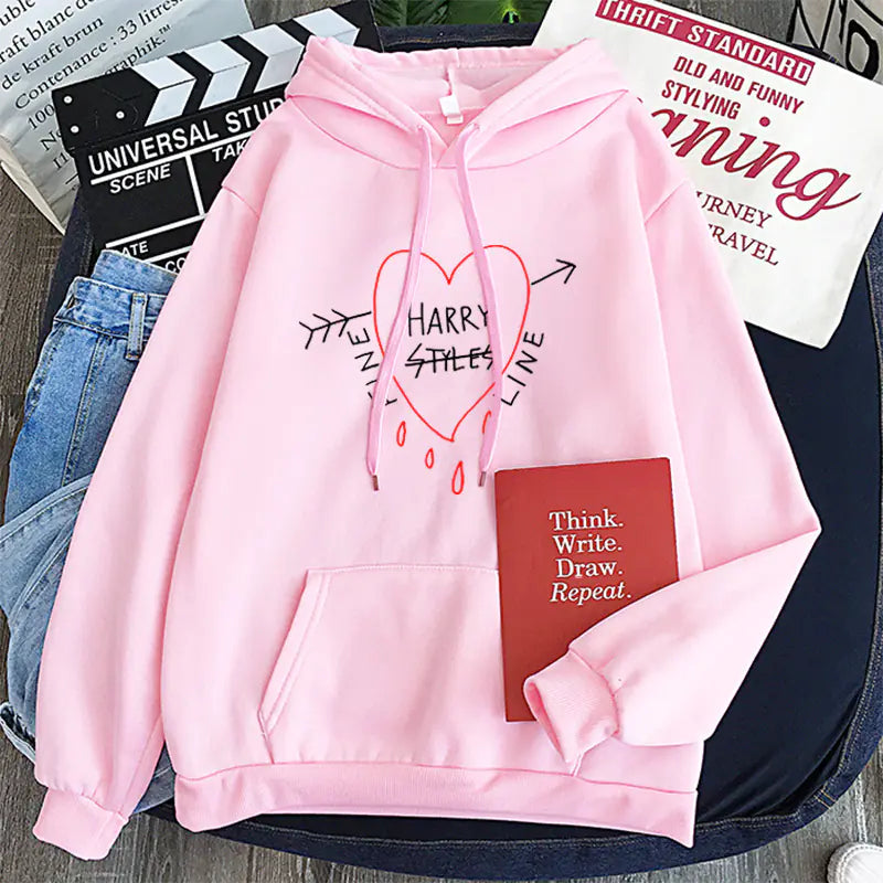 Women's Hooded Sweatshirt with Fun Letter Print