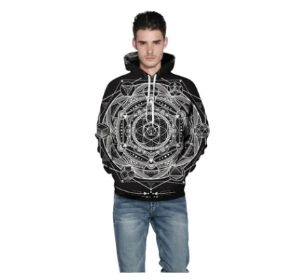 Harajuku Style Digital Print Hooded Sweatshirt (Plus Size)