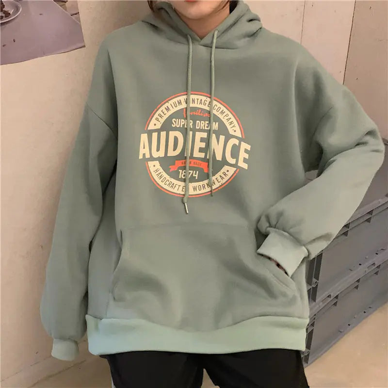 Harajuku Style Women's Letter Print Hooded Sweatshirt