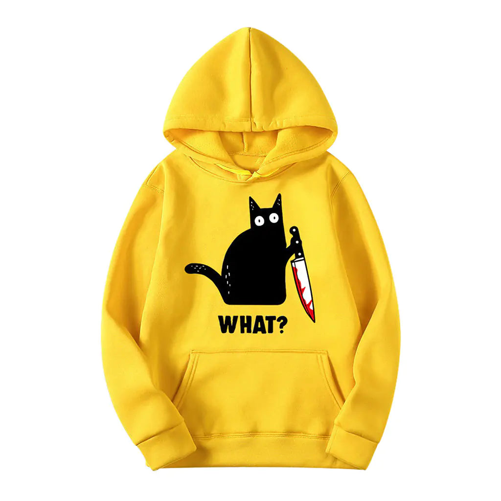 Loose Hooded Cartoon Print Sweatshirt for Students