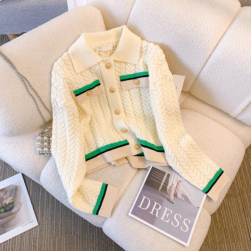 Knitted Two-Piece Set with Wide-Leg Pants