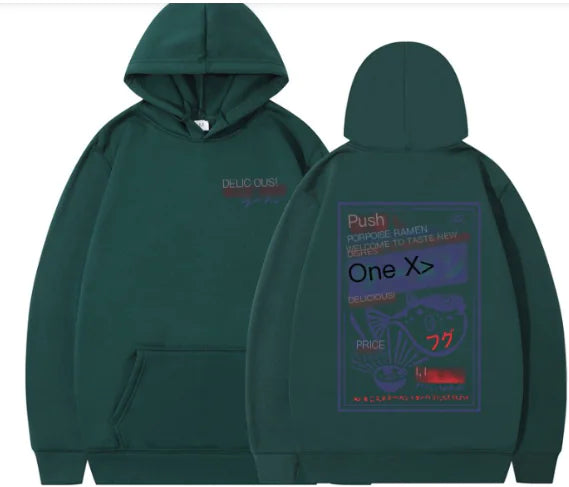 Cartoon Print Hooded Sweatshirt for Men