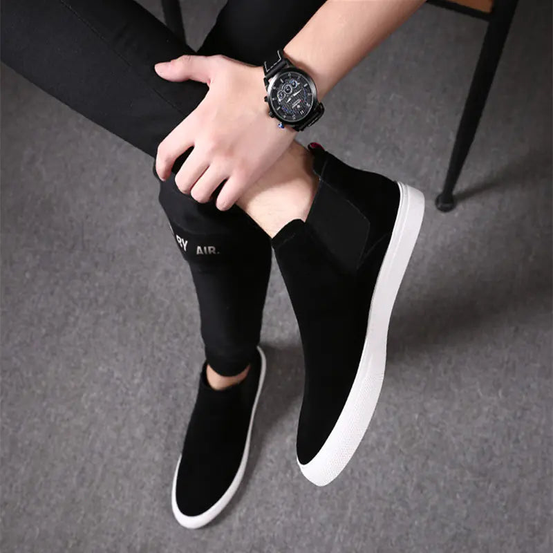 Men's High-Top Chelsea Boots - Genuine Leather Casuals
