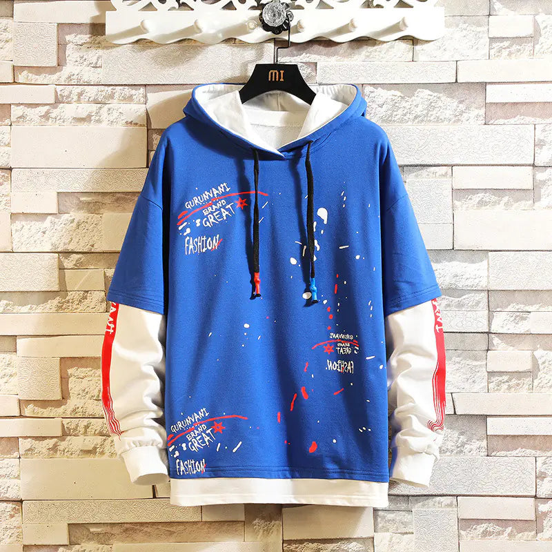 Men's Hooded Letter Print Sweatshirt - Fashionable Style