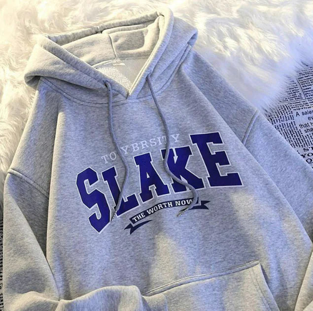 Women's Hooded Sweatshirt with Fun Letter Print