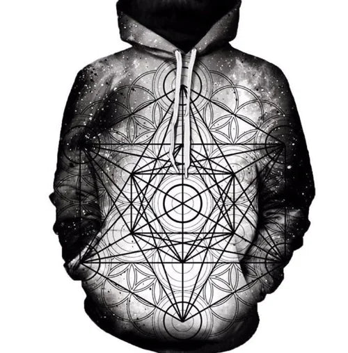 Harajuku Style Digital Print Hooded Sweatshirt (Plus Size)